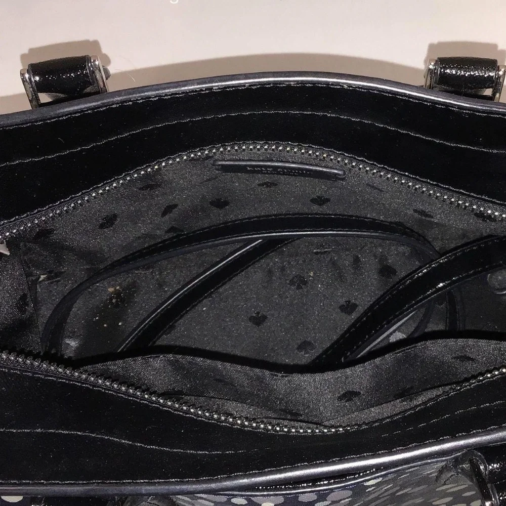 Women’s Kate Spade Black and Gray Polka Dot Satchel Bag